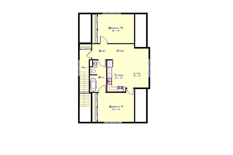 Dream House Plan - Floor Plan - Upper Floor for Country House Plan #1115-17 - 2 bed, 1 bath