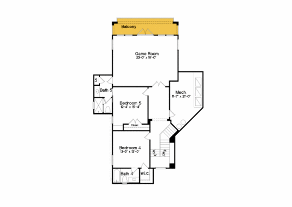 European Floor Plan - Upper Floor Plan #135-214