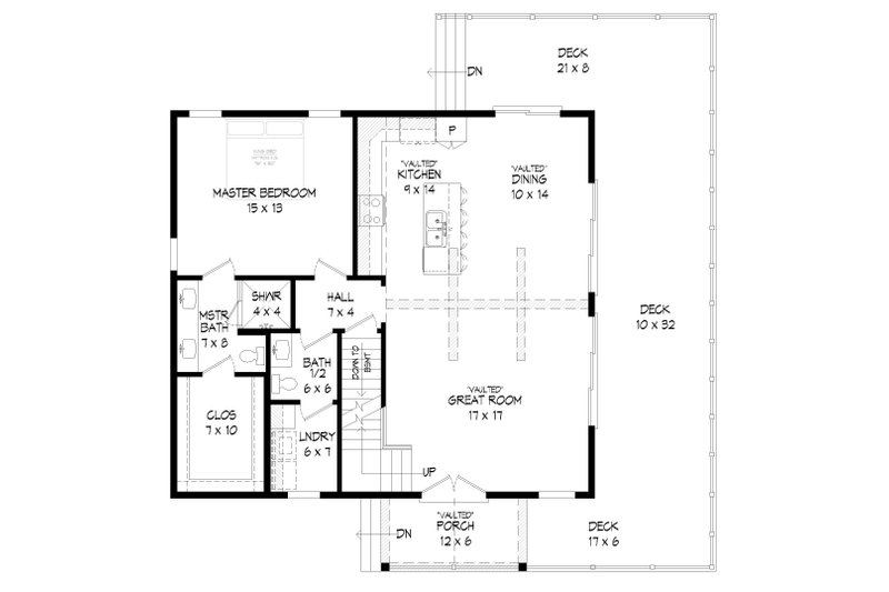 House Blueprint - Floor Plan - Main Floor for Traditional House Plan #932-474 - 3 bed, 2.5 bath