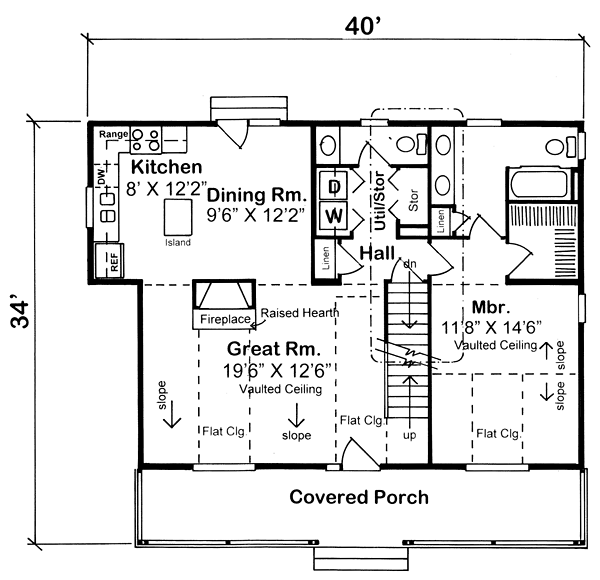 Colonial Floor Plan - Main Floor Plan #312-447