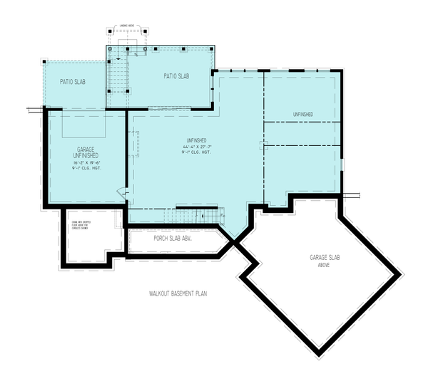 Home Plan - Floor Plan - Lower Floor for Contemporary House Plan #54-688 - 3 bed, 2 bath