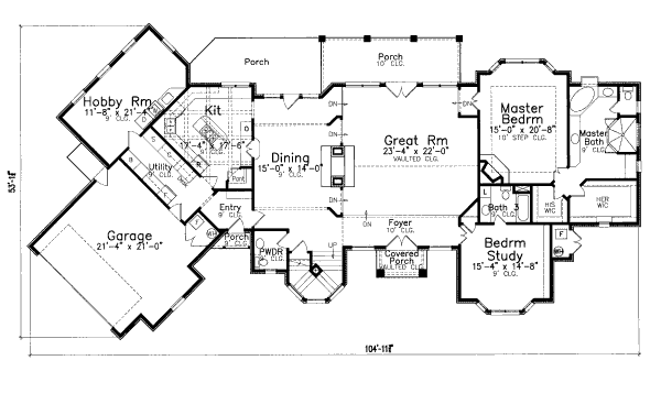 European Floor Plan - Main Floor Plan #52-202