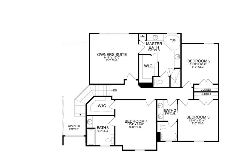 House Plan Design - Floor Plan - Upper Floor for Traditional House Plan #1058-199 - 4 bed, 3.5 bath