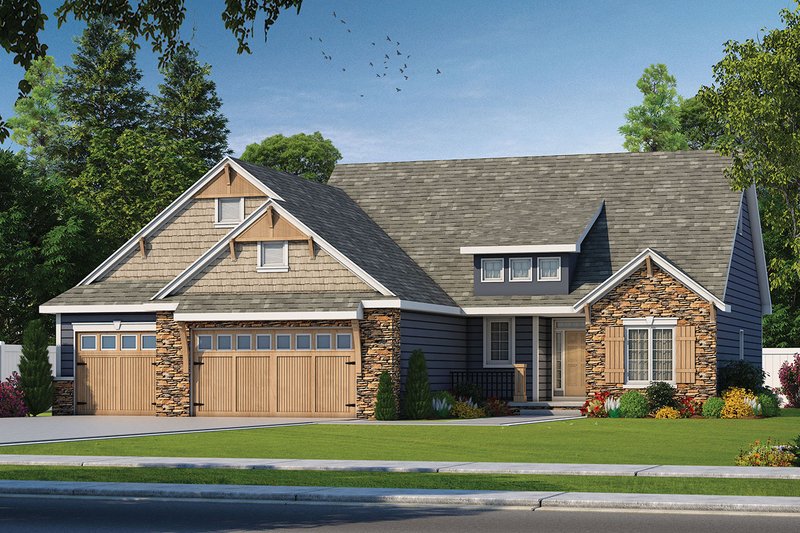 House Design - Craftsman Exterior - Front Elevation Plan #20-2080