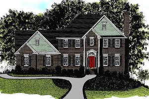 Colonial Exterior - Front Elevation Plan #56-162