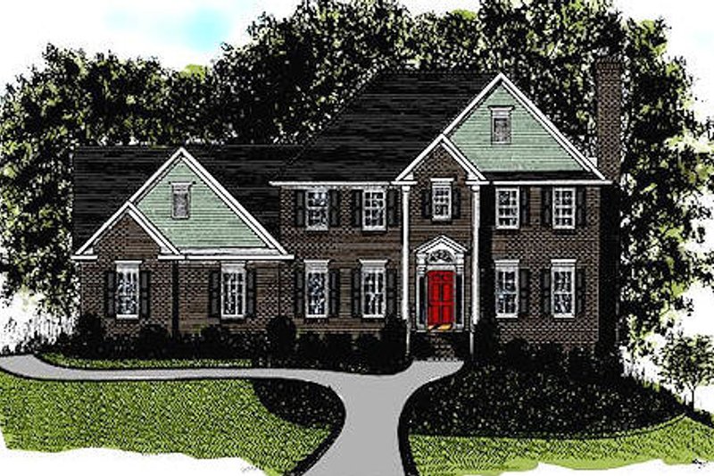House Design - Colonial Exterior - Front Elevation Plan #56-162