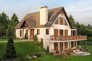 Exterior - Front Elevation 3 for Country House Plan #54-566 - 5 bed, 4 bath