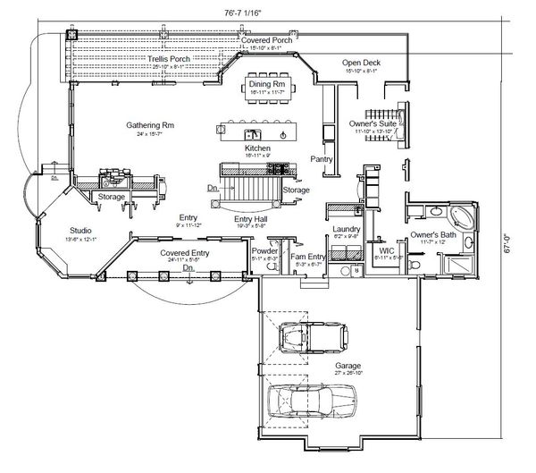 Dream House Plan - Contemporary Floor Plan - Main Floor Plan #451-22