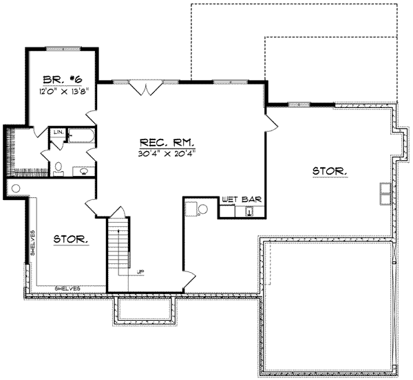 Home Plan - Colonial Floor Plan - Lower Floor Plan #70-601