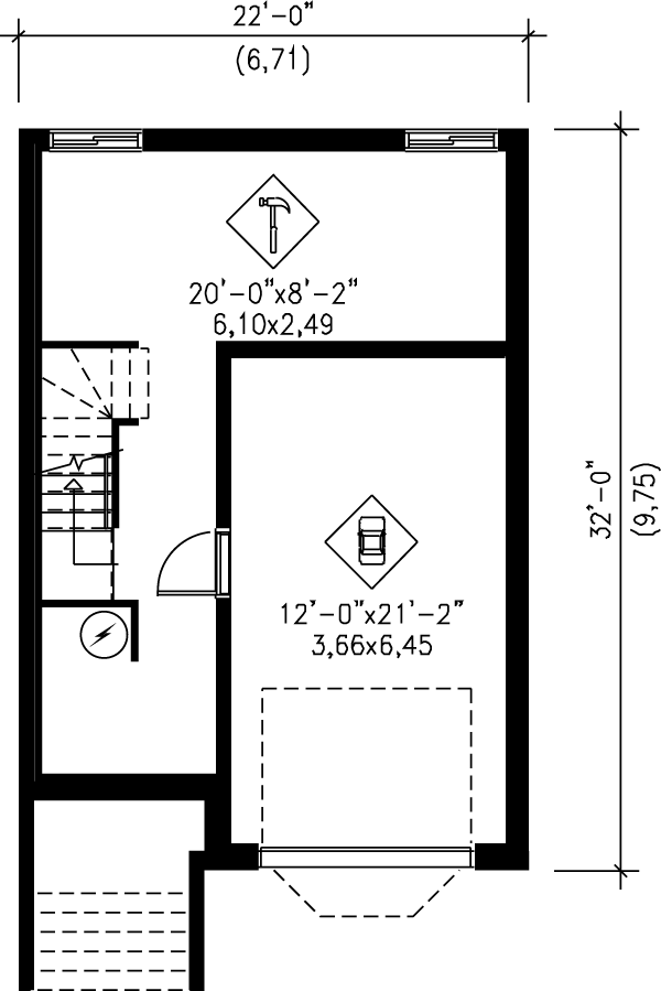 European Floor Plan - Lower Floor Plan #25-243