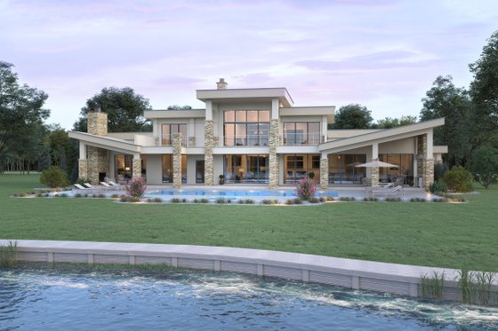 Exterior - Rear Elevation for Contemporary House Plan #930-544 - 4 bed, 5 bath