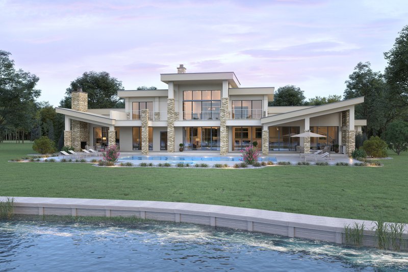 House Blueprint - Exterior - Rear Elevation for Contemporary House Plan #930-544 - 4 bed, 5 bath
