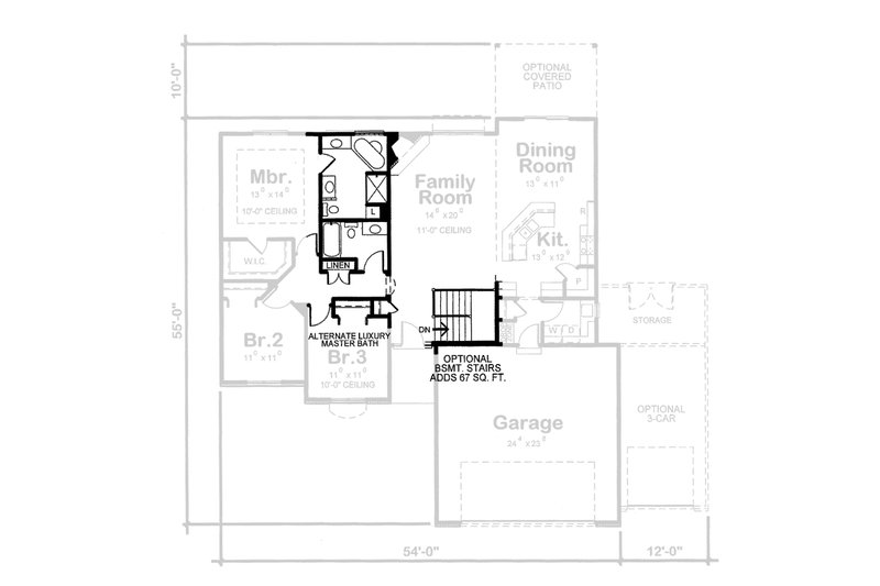 Dream House Plan - Floor Plan - Other Floor for European House Plan #20-2072 - 3 bed, 2 bath