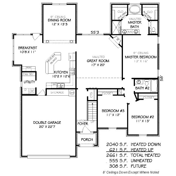 Traditional Floor Plan - Main Floor Plan #424-68