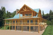 Log Style House Plan - 2 Beds 3 Baths 4398 Sq/Ft Plan #117-111 
