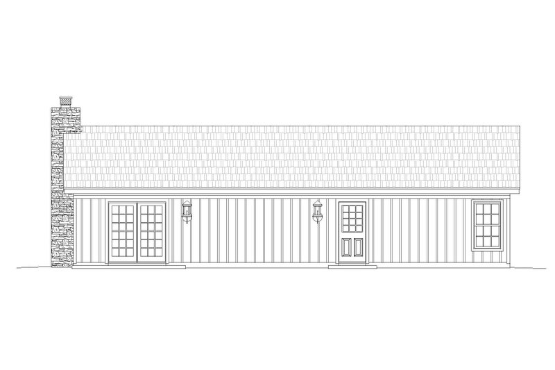 Dream House Plan - Exterior - Rear Elevation for Cabin House Plan #932-8 - 2 bed, 1 bath
