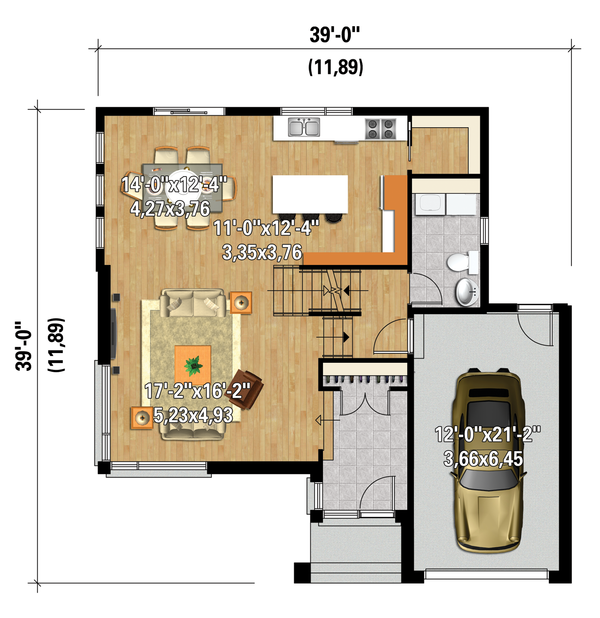 Contemporary Floor Plan - Main Floor Plan #25-4574