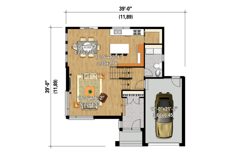 Architectural House Design - Floor Plan - Main Floor 1 for Contemporary House Plan #25-4574 - 4 bed, 1 bath