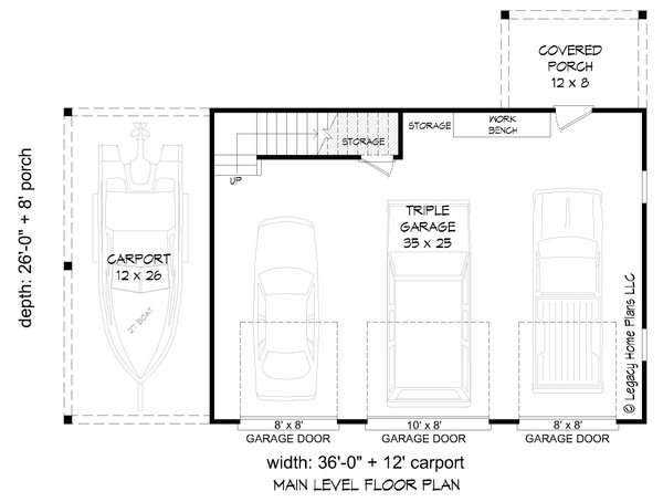 House Blueprint - Farmhouse Floor Plan - Main Floor Plan #932-664