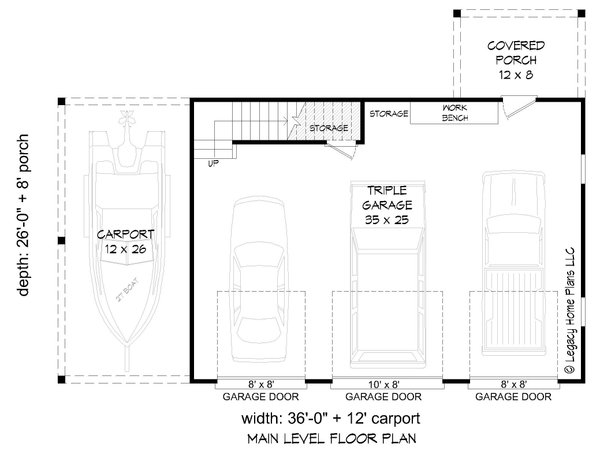 Farmhouse Floor Plan - Main Floor Plan #932-664