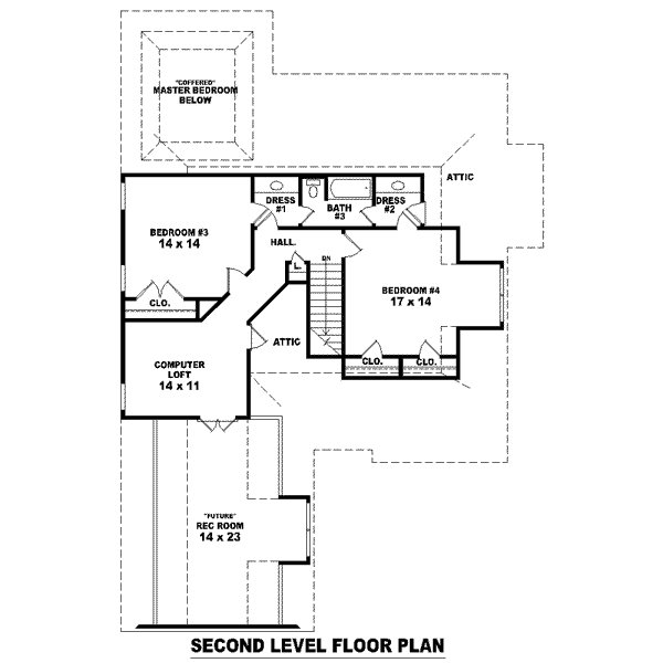 European Floor Plan - Upper Floor Plan #81-1505