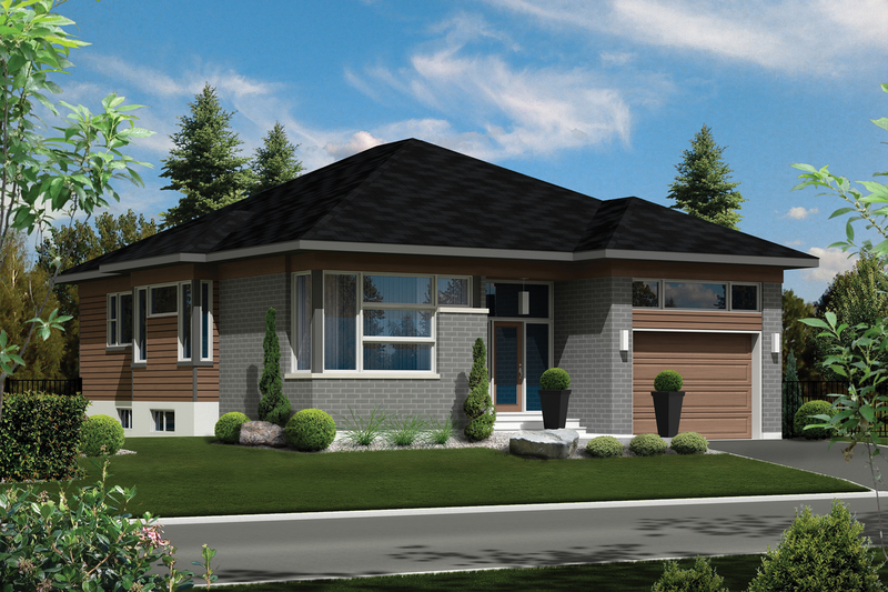 Contemporary Style House Plan - 3 Beds 1 Baths 1414 Sq/Ft Plan #25-4410
