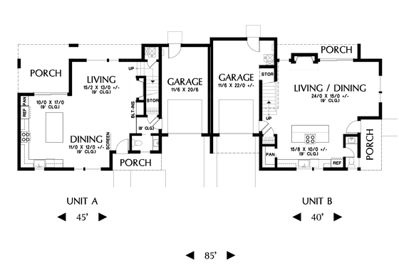 Floor Plan - Main Floor for Contemporary House Plan #48-1026 - 3 bed, 2.5 bath