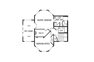 Floor Plan - Upper Floor for Traditional House Plan #1-435 - 2 bed, 2.5 bath