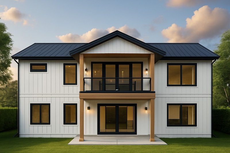 House Design - Exterior - Rear Elevation for Contemporary House Plan #112-284 - 5 bed, 3 bath
