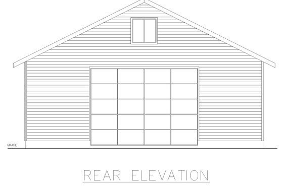 Exterior - Rear Elevation for Traditional House Plan #117-367, 0 bath