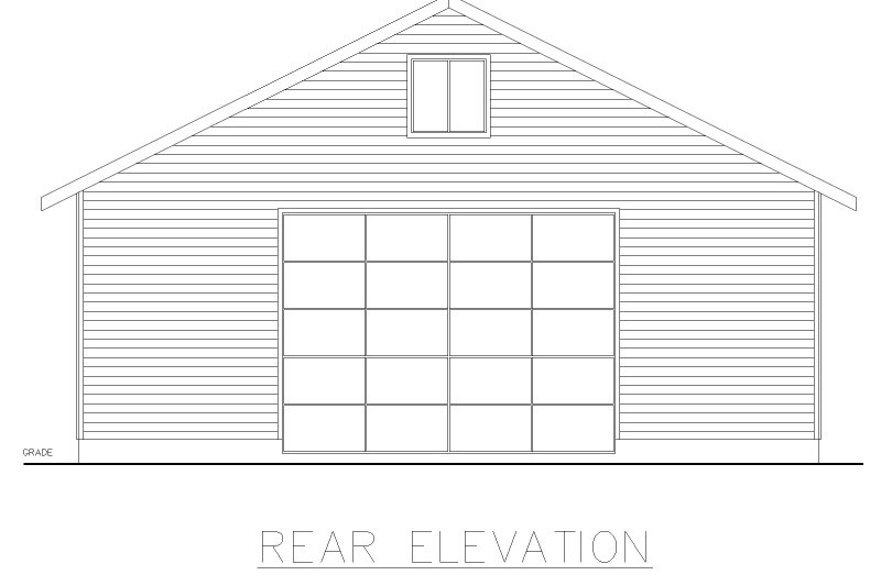 Home Plan - Exterior - Rear Elevation for Traditional House Plan #117-367, 0 bath