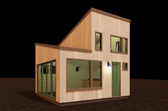 Exterior - Front Elevation for Contemporary House Plan #917-27 - 1 bed, 1 bath