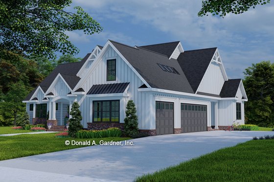 Exterior - Other Elevation 1 for Farmhouse House Plan #929-1070 - 4 bed, 3 bath