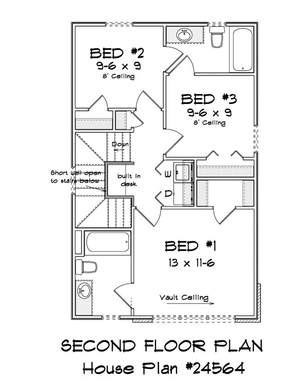 House Blueprint - Modern Floor Plan - Upper Floor Plan #513-2357