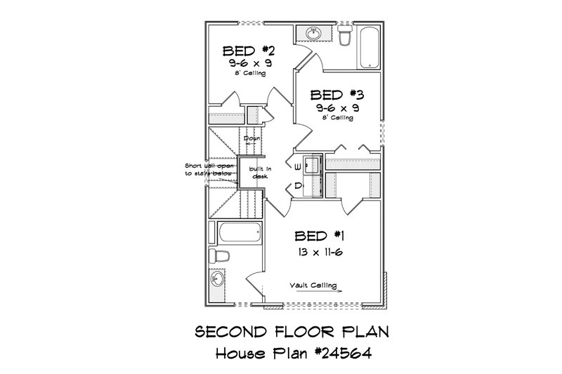 Dream House Plan - Floor Plan - Upper Floor for Modern House Plan #513-2357 - 3 bed, 2.5 bath