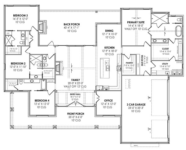 Home Plan - Farmhouse Floor Plan - Main Floor Plan #1096-49