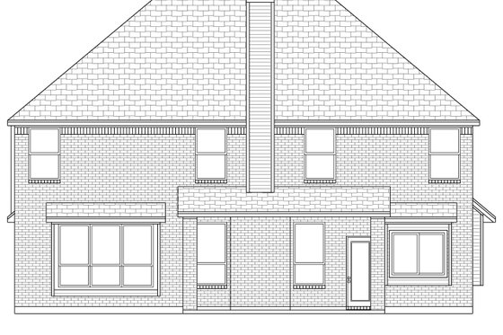 Exterior - Rear Elevation for European House Plan #84-630 - 4 bed, 2.5 bath
