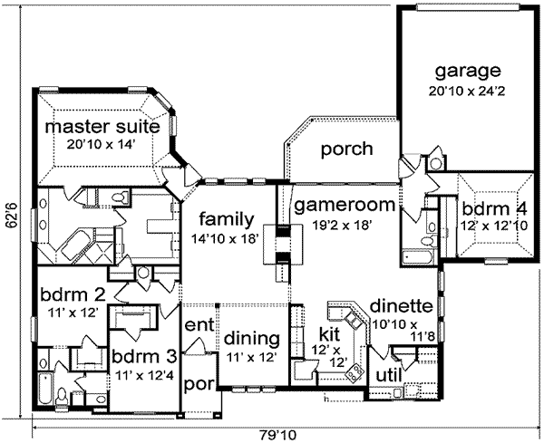 Architectural House Design - Traditional Floor Plan - Main Floor Plan #84-181