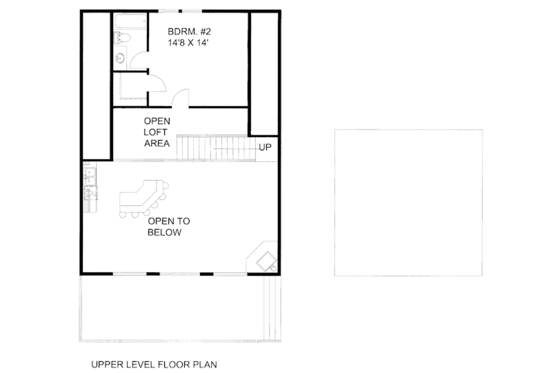 Floor Plan - Upper Floor for Cabin House Plan #117-760 - 2 bed, 2.5 bath