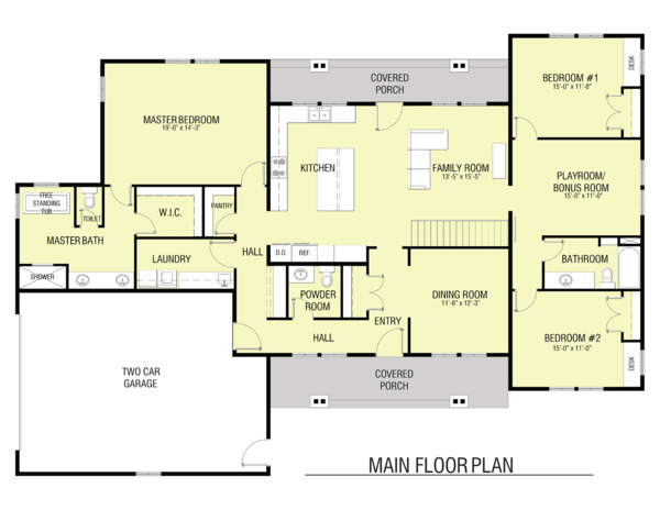 Architectural House Design - Farmhouse Floor Plan - Main Floor Plan #1068-4