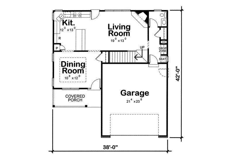 Home Plan - Floor Plan - Main Floor for Traditional House Plan #20-1779 - 3 bed, 3 bath