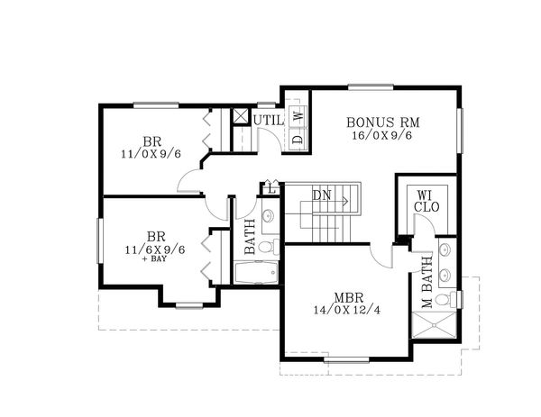 Craftsman Floor Plan - Upper Floor Plan #53-509