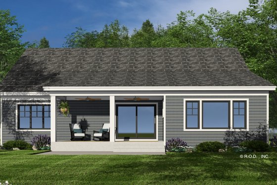 Exterior - Rear Elevation for Craftsman House Plan #51-1394 - 3 bed, 2.5 bath