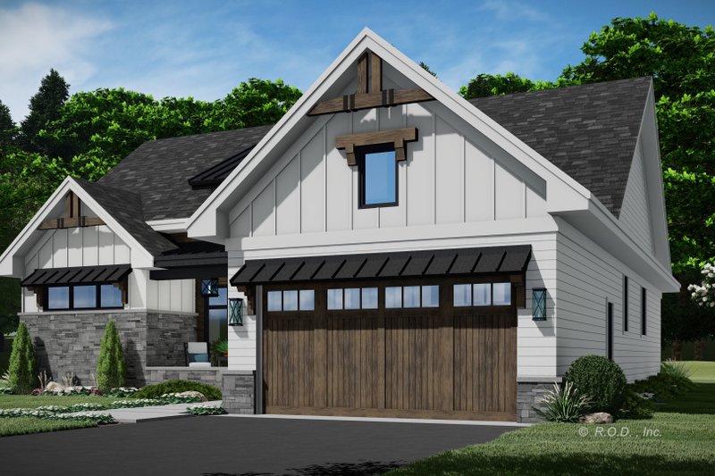 House Blueprint - Exterior - Front Elevation 4 for Farmhouse House Plan #51-1225 - 2 bed, 2 bath