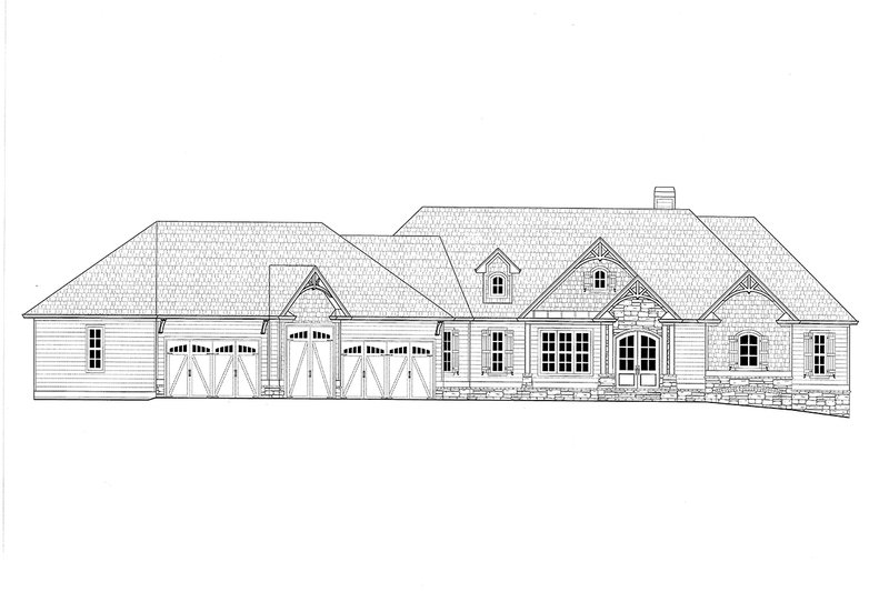 House Blueprint - Exterior - Front Elevation 3 for Craftsman House Plan #437-116 - 4 bed, 4 bath