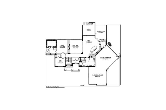 Floor Plan - Main Floor for Traditional House Plan #70-1554 - 7 bed, 4.5 bath