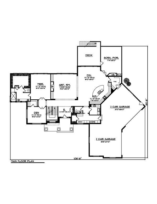 Traditional Floor Plan - Main Floor Plan #70-1554