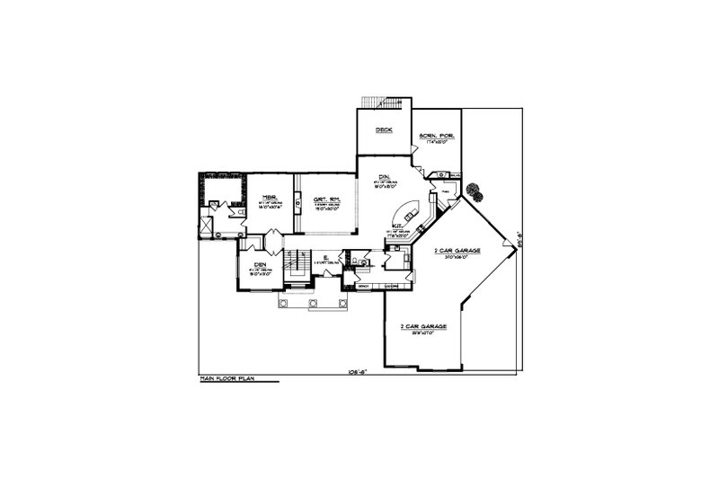 House Plan Design - Floor Plan - Main Floor for Traditional House Plan #70-1554 - 7 bed, 4.5 bath