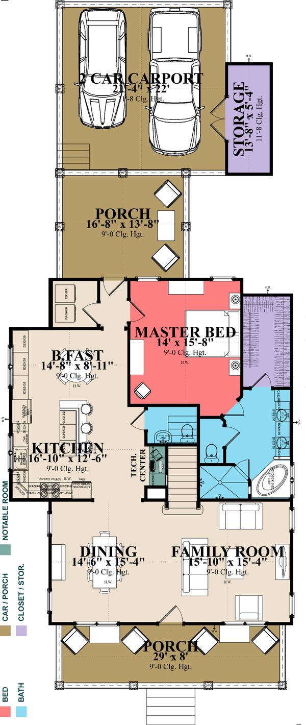 Farmhouse Floor Plan - Main Floor Plan #63-400