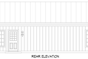 Exterior - Rear Elevation for Ranch House Plan #932-747 - 2 bed, 1 bath